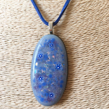Load image into Gallery viewer, Classic Blue Fused Glass Pendant Necklace
