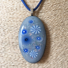 Load image into Gallery viewer, Classic Blue Fused Glass Pendant Necklace