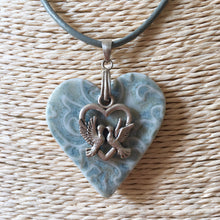 Load image into Gallery viewer, Lovebirds Porcelain Pendant Necklace