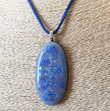 Load image into Gallery viewer, Classic Blue Fused Glass Pendant Necklace