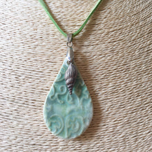 Load image into Gallery viewer, Aqua Shell Porcelain Pendant