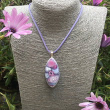Load image into Gallery viewer, Lilac Fused Glass Pendant Necklace
