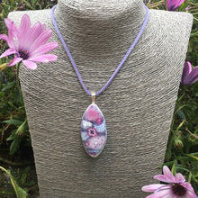 Load image into Gallery viewer, Lilac Fused Glass Pendant Necklace