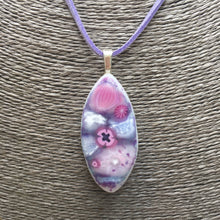 Load image into Gallery viewer, Lilac Fused Glass Pendant Necklace
