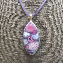 Load image into Gallery viewer, Lilac Fused Glass Pendant Necklace