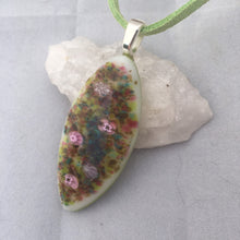Load image into Gallery viewer, Floral Fused Glass Pendant Necklace
