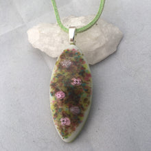Load image into Gallery viewer, Floral Fused Glass Pendant Necklace