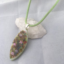 Load image into Gallery viewer, Floral Fused Glass Pendant Necklace