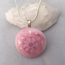 Load image into Gallery viewer, Pink Fused Glass Pendant Necklace