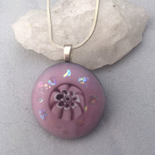 Load image into Gallery viewer, Lilac Fused Glass Pendant Necklace