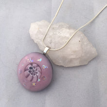 Load image into Gallery viewer, Lilac Fused Glass Pendant Necklace