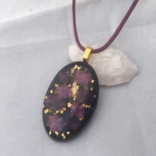 Load image into Gallery viewer, Floral Fused Glass Pendant Necklace