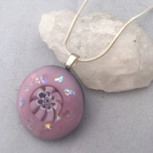 Load image into Gallery viewer, Lilac Fused Glass Pendant Necklace