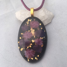 Load image into Gallery viewer, Floral Fused Glass Pendant Necklace