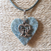 Load image into Gallery viewer, Lovebirds Porcelain Pendant Necklace
