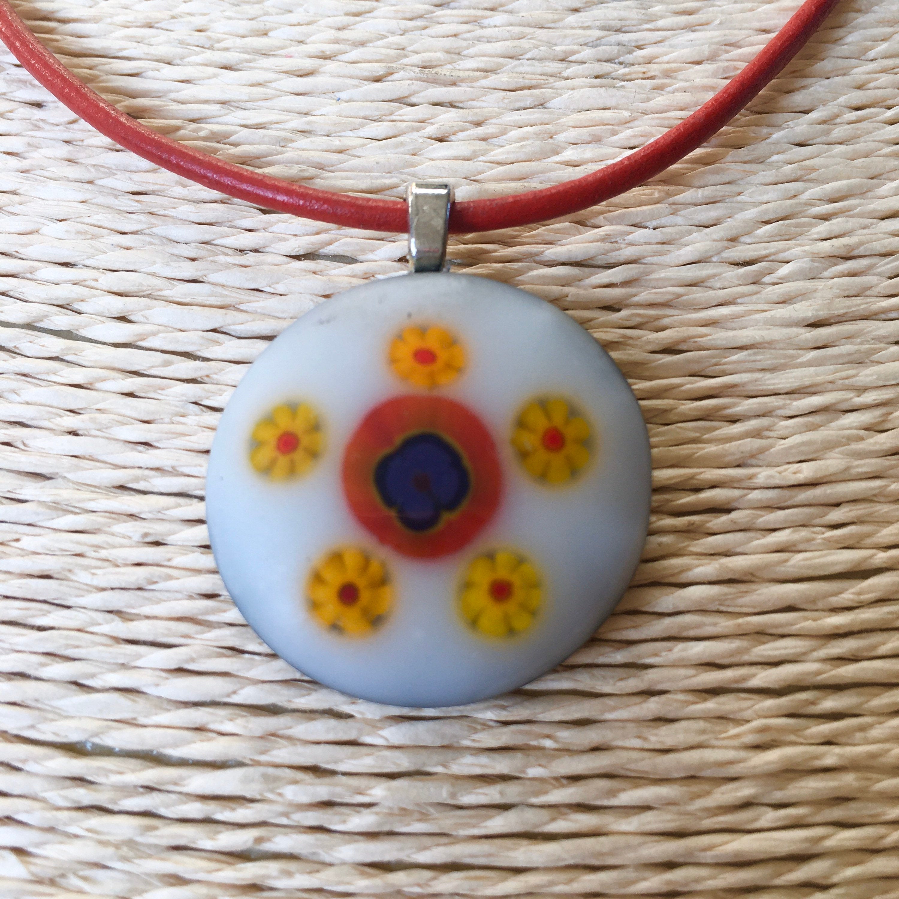 Fused Glass Pendant Necklace