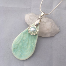 Load image into Gallery viewer, Aqua Pearl Porcelain Pendant
