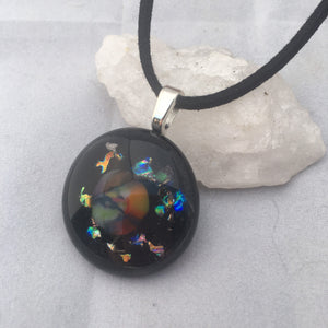 Galactic Fused Glass Pendant Necklace