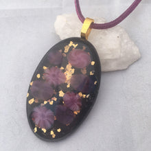 Load image into Gallery viewer, Floral Fused Glass Pendant Necklace
